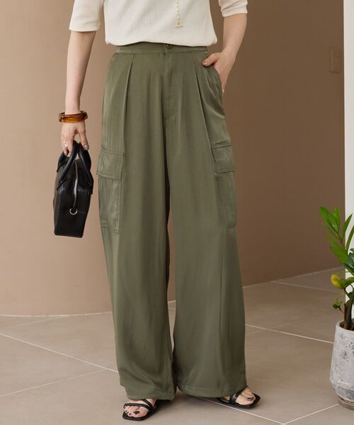 「AMERICAN HOLIC」 カーゴパンツ L カーキ レディース_画像3