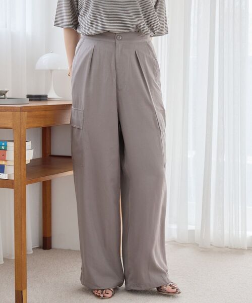 「AMERICAN HOLIC」 カーゴパンツ L カーキ レディース_画像7