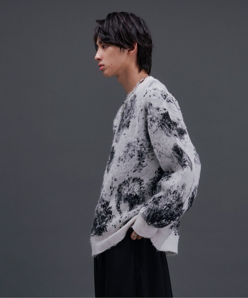 「Ellno Loset」 長袖ニット MEDIUM オフホワイト メンズ_画像2