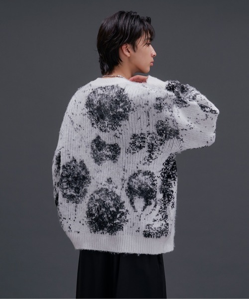 「Ellno Loset」 長袖ニット MEDIUM オフホワイト メンズ_画像3