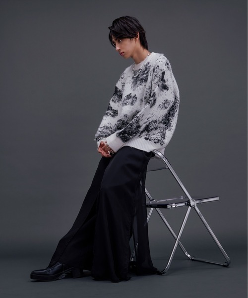 「Ellno Loset」 長袖ニット MEDIUM オフホワイト メンズ_画像8