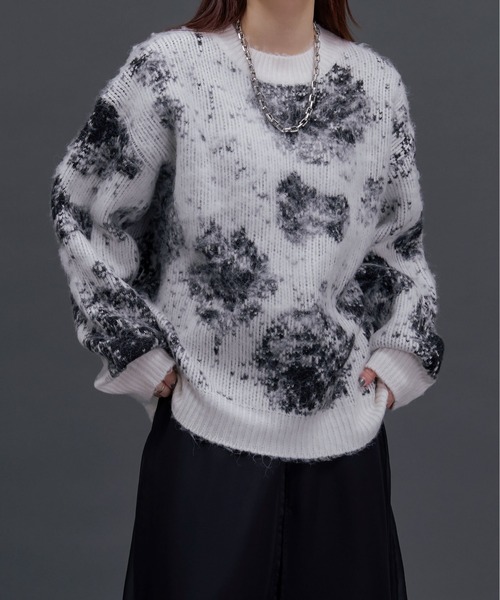 「Ellno Loset」 長袖ニット MEDIUM オフホワイト メンズ_画像9