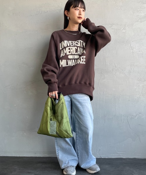 AMERICANA アメリカーナ　2／3スリーブスウェット Americana(アメリカーナ)｜【ELLE SHOP限定】ハーフスリーブスウェット