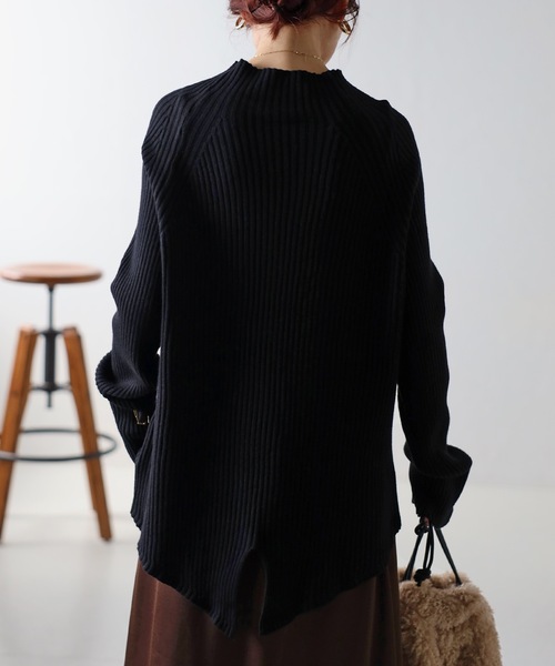 「＆HALF」 「noa-ge」長袖ニット FREE ブルー レディース_画像4