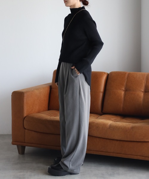 「＆HALF」 「noa-ge」長袖ニット FREE ブルー レディース_画像7