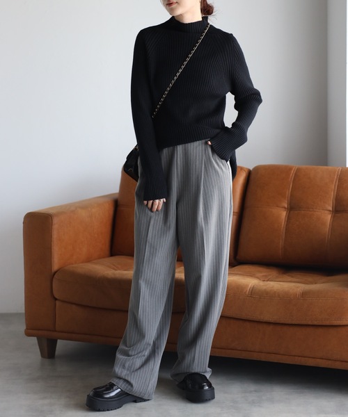「＆HALF」 「noa-ge」長袖ニット FREE ブルー レディース_画像8