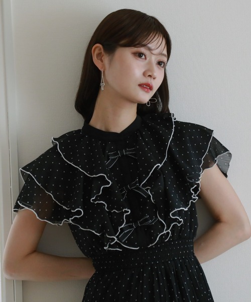 「Cheek」 半袖ワンピース MEDIUM ブラック レディースの画像