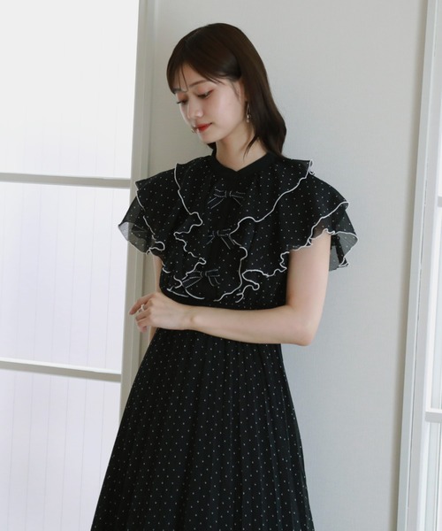 「Cheek」 半袖ワンピース MEDIUM ブラック レディースの画像