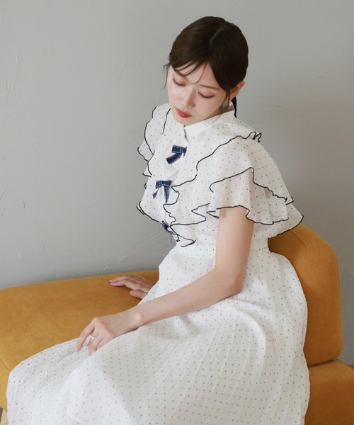 「Cheek」 半袖ワンピース MEDIUM ブラック レディースの画像