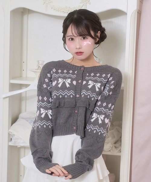 Honey Cinnamon（ハニーシナモン） カーディガン リボンハート透かし