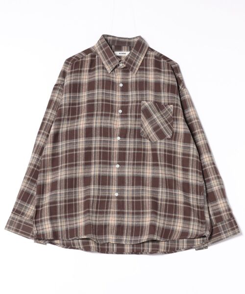 「ankoROCK」 「AOMM」長袖ネルシャツ ONESIZE レッド メンズ_画像5