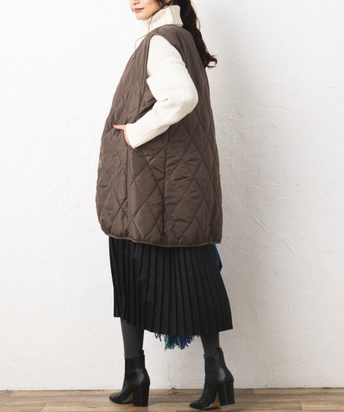 aunt lily」 「zelal」レザージャケット 15号 ダークベージュ