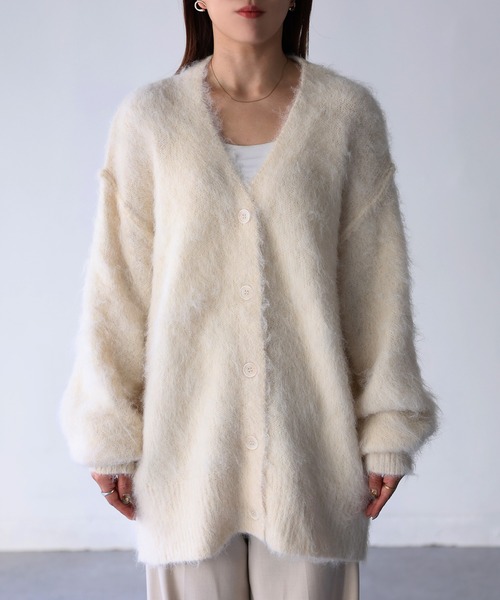 「Riberry」 ニットカーディガン FREE ブラウン レディース_画像2