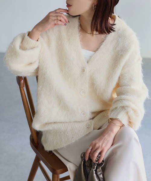 「Riberry」 ニットカーディガン FREE ブラウン レディース_画像8