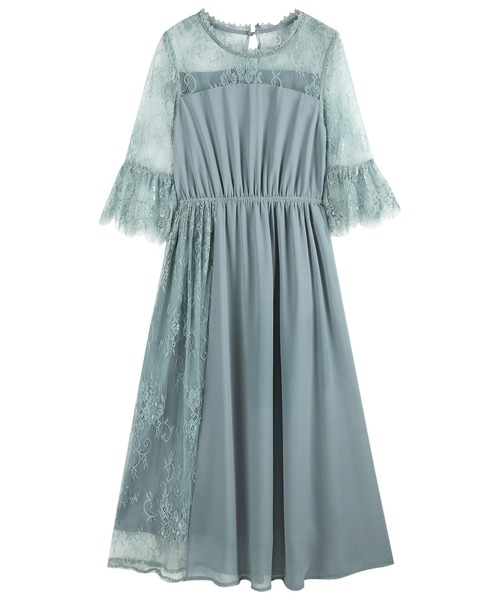 「DRESS PLUS」 7分袖ワンピース L ブラック レディース_画像2