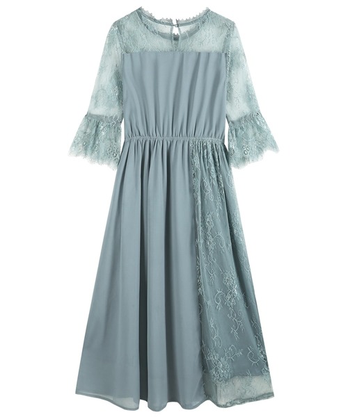 「DRESS PLUS」 7分袖ワンピース L ブラック レディース_画像3