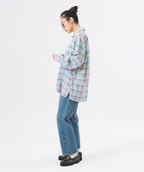 ブラウス シャツ 「別注」INDIVIDUALIZED SHIRTS / オープン カラー シャツ「イージーケア」 レディースの画像