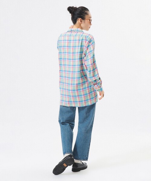 ブラウス シャツ 「別注」INDIVIDUALIZED SHIRTS / オープン カラー シャツ「イージーケア」 レディースの画像