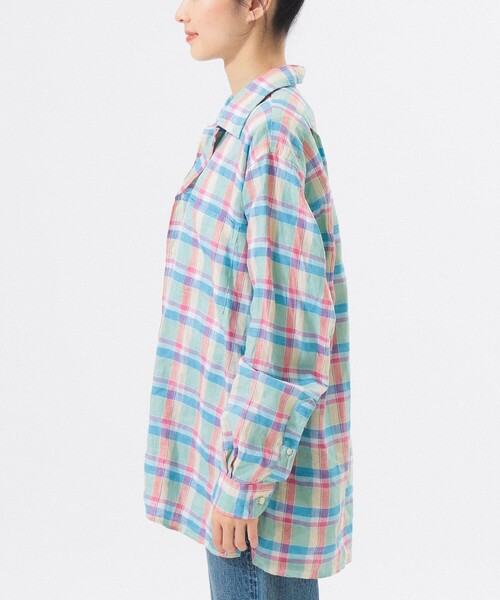 ブラウス シャツ 「別注」INDIVIDUALIZED SHIRTS / オープン カラー シャツ「イージーケア」 レディースの画像