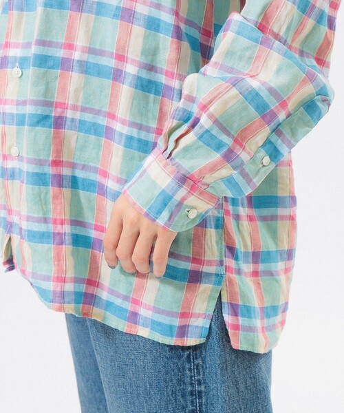 ブラウス シャツ 「別注」INDIVIDUALIZED SHIRTS / オープン カラー シャツ「イージーケア」 レディースの画像
