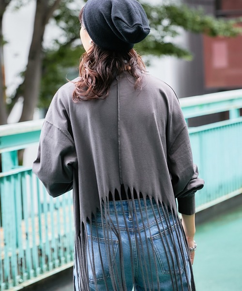 「etsinta」 長袖カットソー ONE SIZE ブルー レディース_画像9