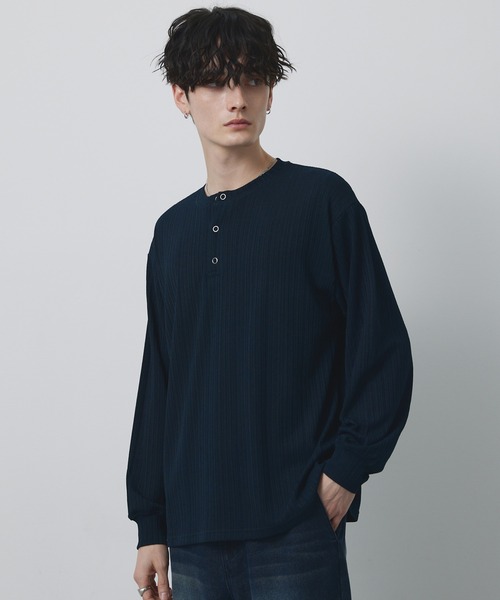 CIYOT tシャツ 「CIYOT」テレコリブ ニットライク ヘンリーネック 長袖