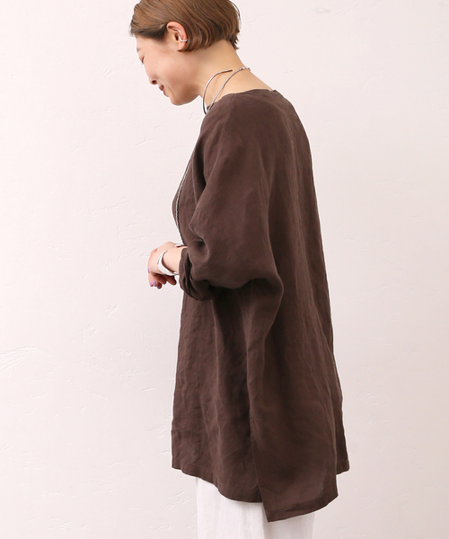 「JOURNAL STANDARD LUXE」 長袖ブラウス FREE ネイビー レディースの画像