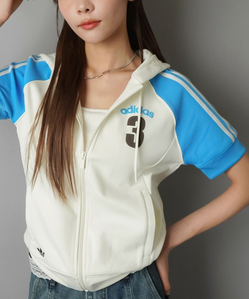 adidas パーカー　半袖 adidas（アディダス） メンズ 半袖 スウェット パーカー adidas M