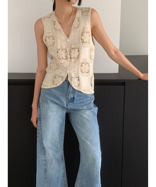 「Didot.showroom」 ニットベスト FREE ベージュ レディース_画像5