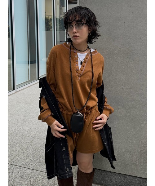 ELCHELE（エルチェレ） サロペット オーバーオール FAITH HENLEY NECK