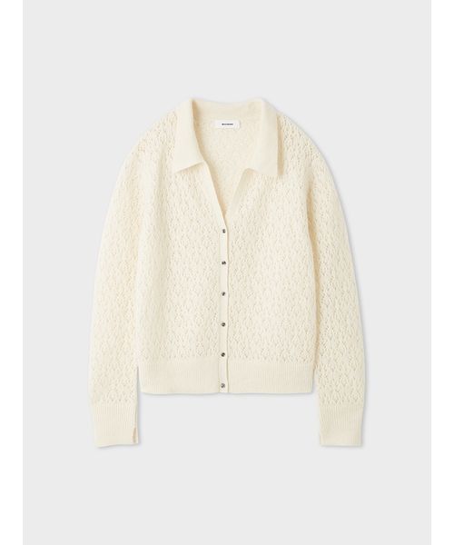 「MIESROHE」 ニットカーディガン F レッド レディースの画像