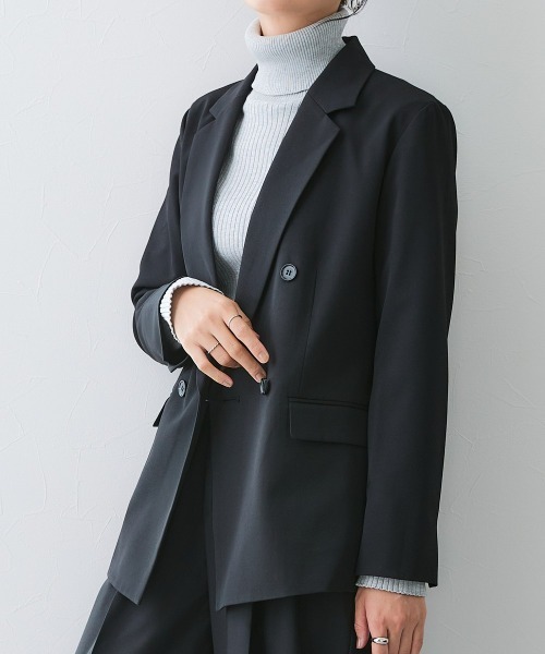 「7days Life Styling」 テーラードジャケット LL ブラック レディース_画像3