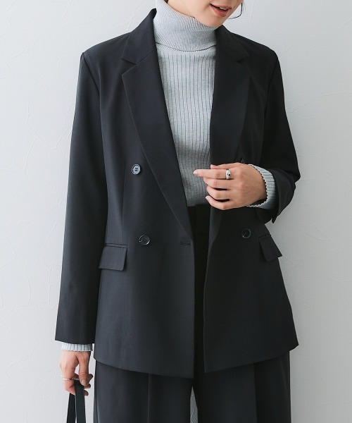 「7days Life Styling」 テーラードジャケット LL ブラック レディース_画像4