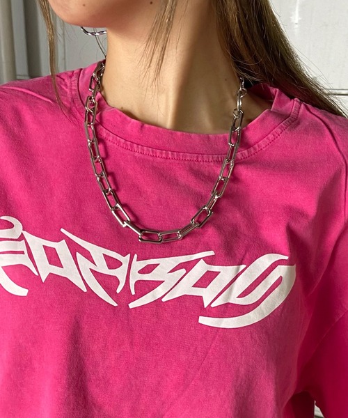 non-hedge（ノンヘッジ） tシャツ 半袖 ダメージ加工ショート丈Tシャツ