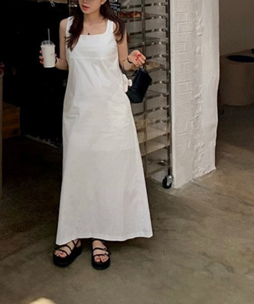 FREE STYLISTS ワンピース YUGA_YGMC Korean-style Square neck， back