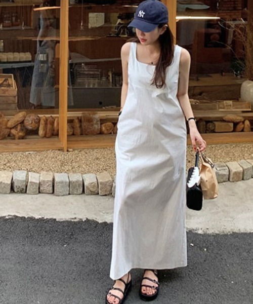 FREE STYLISTS ワンピース YUGA_YGMC Korean-style Square neck， back