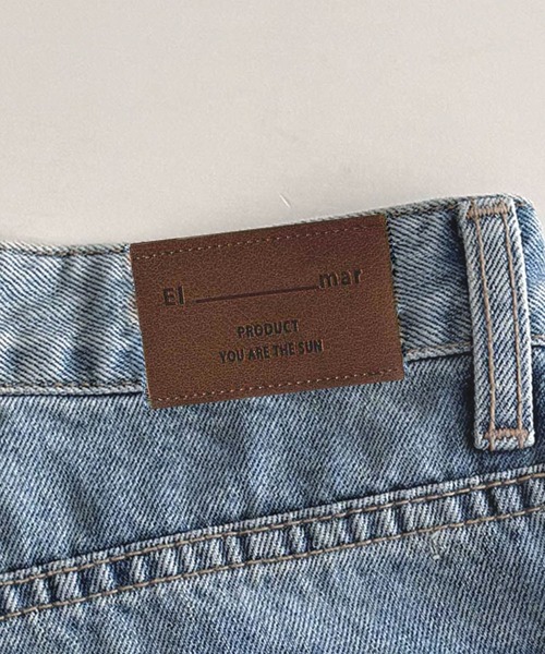 ワイドパンツ ジーンズ デニム デニムパンツ El mar　ダメージデニムパンツ 609 レディースの画像