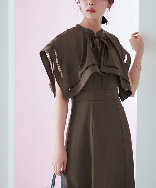 「RUIRUE BOUTIQUE」 ノースリーブワンピース M カーキブラウン レディース_画像8