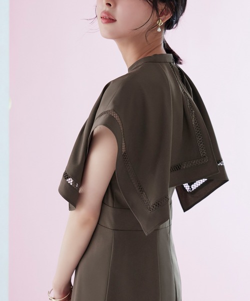 「RUIRUE BOUTIQUE」 ノースリーブワンピース M カーキブラウン レディース_画像9