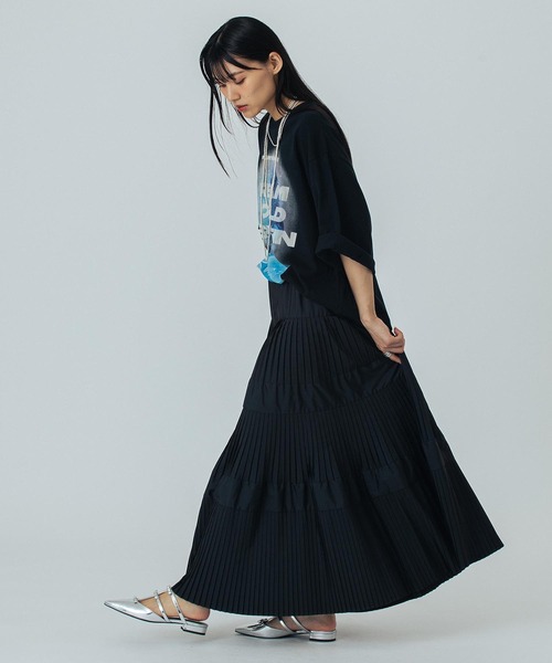 「OKIRAKU」 7分袖カットソー ONE SIZE ブラック レディース_画像3