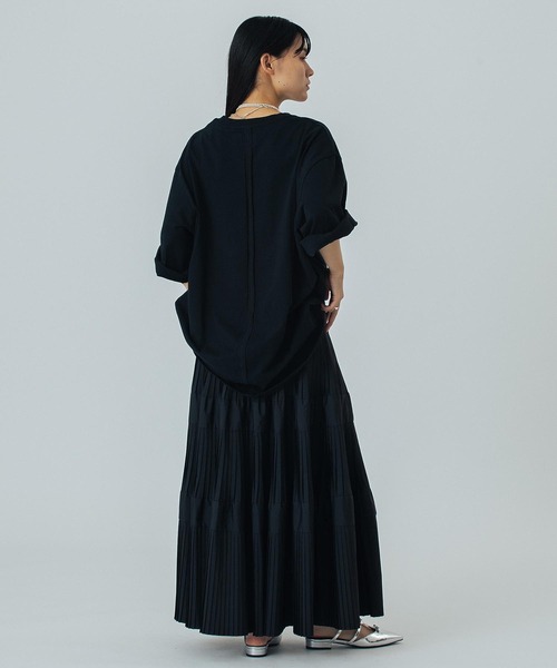 「OKIRAKU」 7分袖カットソー ONE SIZE ブラック レディース_画像4
