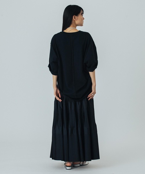 「OKIRAKU」 7分袖カットソー ONE SIZE ブラック レディース_画像5