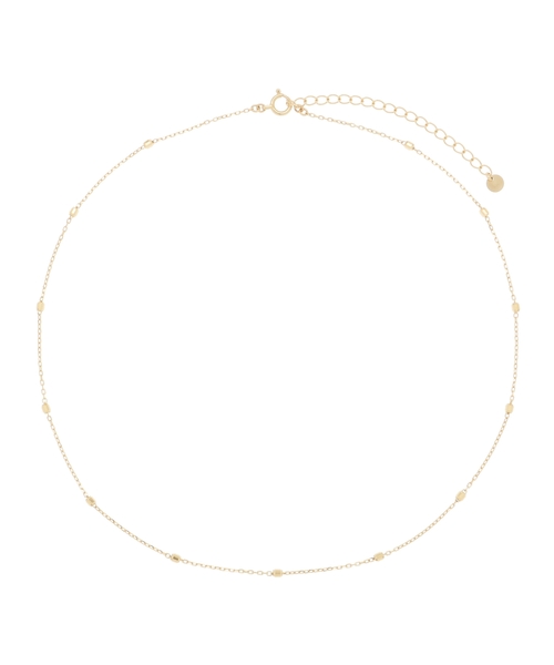 COCOSHNIK ネックレス K10バーラチェーン チョーカー レディース  