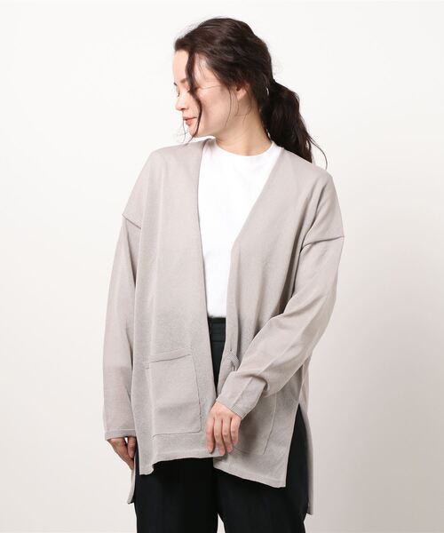 IENA ニット コットンハイツイストルーズカーディガン