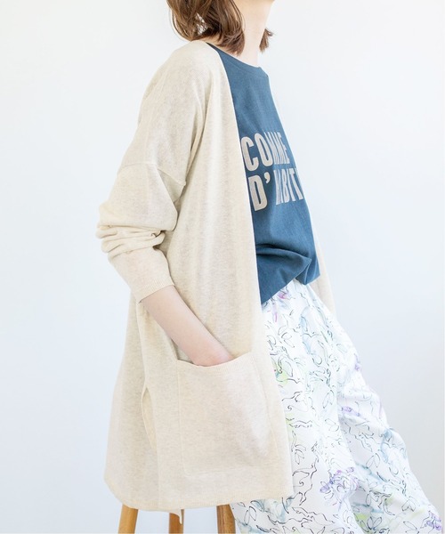 IENA ニット コットンハイツイストルーズカーディガン