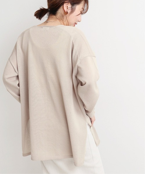 IENA ニット コットンハイツイストルーズカーディガン