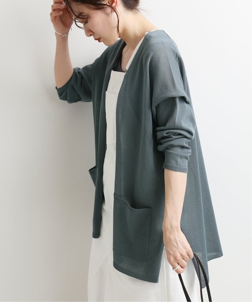 IENA ニット コットンハイツイストルーズカーディガン