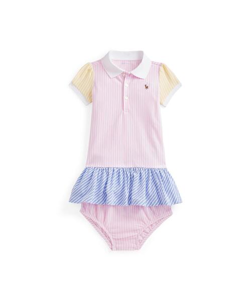 ワンピース カラーブロックド メッシュ ポロドレス & ブルマー01
