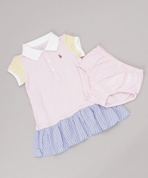 ワンピース カラーブロックド メッシュ ポロドレス & ブルマー03