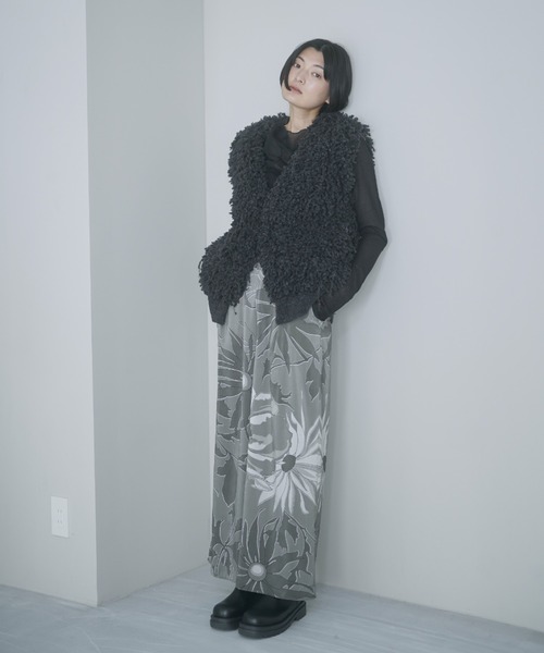 MECRE パンツ フラワープリントセミワイドパンツ レディース MECRE パンツ フラワープリントセミワイドパンツ レディース